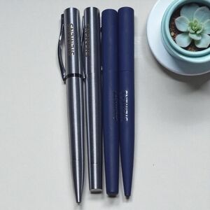 UMA Siemens Pens Set – 2 TITAN MR Metal Pens + 2 BRUSH R GUM Blue Pens – Brand N